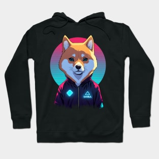 Neon Shiba: Synthwave City Explorer Hoodie